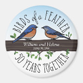 50e bruiloft Jubileum, Blauwvogels van een veer Magneet (Voorkant)