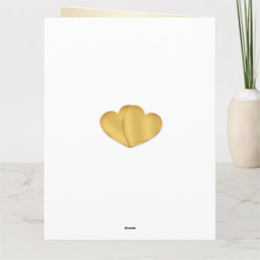 50e bruiloft Jubileum Bloemengouden harten Kaart (Achterkant)