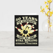 50e bruiloft Jubileum Bowling Getrouwd Vrouw Echtg Kaart (Gele Bloem)