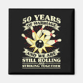 50e bruiloft Jubileum Bowling Getrouwd Vrouw Echtg Magneet (Voorkant)