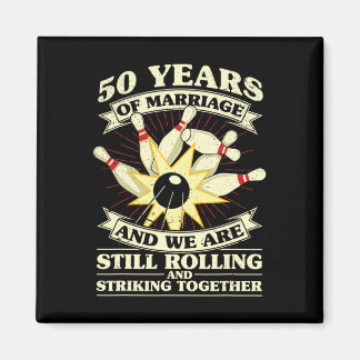 50e bruiloft Jubileum Bowling Getrouwd Vrouw Echtg Magneet