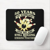 50e bruiloft Jubileum Bowling Getrouwd Vrouw Echtg Muismat (Met muis)