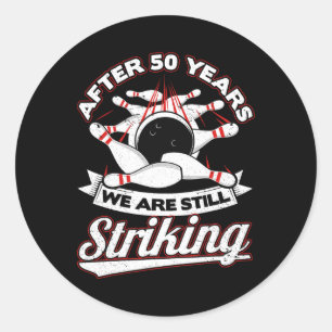 50e bruiloft Jubileum Bowling opvallend 50 jaar Ronde Sticker