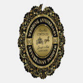 50e bruiloft Jubileum-bruiloft Paard en vervoer Ornament Kaart (Rechts)