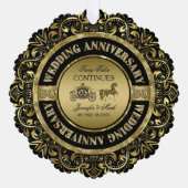 50e bruiloft Jubileum-bruiloft Paard en vervoer Ornament Kaart (Voorkant)