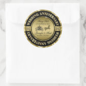 50e bruiloft Jubileum-bruiloft Paard en vervoer Ronde Sticker (Tas)