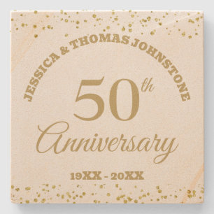 50e bruiloft Jubileum cadeau gepersonaliseerd Stenen Onderzetter