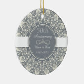 50e bruiloft Jubileum Classic met arabesk Keramisch Ornament (Rechts)
