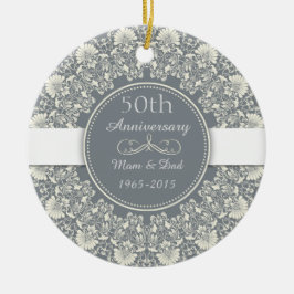 50e bruiloft Jubileum Classic met arabesk Keramisch Ornament