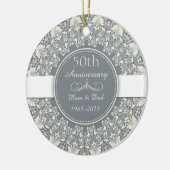 50e bruiloft Jubileum Classic met arabesk Keramisch Ornament (Links)