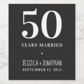 50e bruiloft Jubileum Eenvoudig en Klassiek Wijn Etiket (Enkel label)