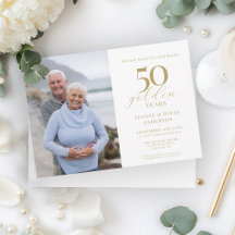 50e bruiloft Jubileum Elegant 50 Gold Foto