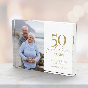 50e bruiloft Jubileum Elegant 50 Golden Years Fotoblokken