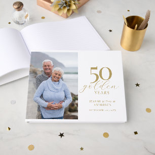 50e bruiloft Jubileum Elegant 50 Golden Years Gastenboek