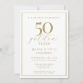 50e bruiloft Jubileum Elegant 50 Golden Years Kaart (Voorkant)