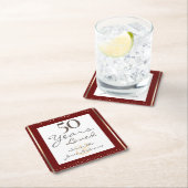 50e bruiloft Jubileum Elegant Gold Square Pape Kartonnen Onderzetters (Insitu)