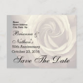 50e bruiloft Jubileum Elegant Goud Roos A016 Aankondigingskaart (Achterkant)