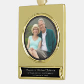 50e bruiloft Jubileum Elegant Keepsake Afbeelding Verguld Banner Ornament (Links)