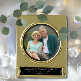 50e bruiloft Jubileum Elegant Keepsake Afbeelding Verguld Banner Ornament