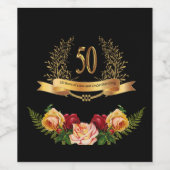 50e bruiloft Jubileum Eten en drinken Label Wijn Etiket (Enkel label)