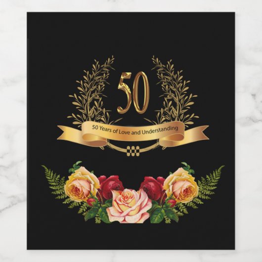 50e bruiloft Jubileum Eten en drinken Label Wijn Etiket (Enkel label)