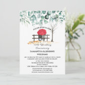 50e bruiloft Jubileum Eucalyptus Botanical Kaart (Staand voorkant)