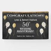 50e bruiloft Jubileum feest Golden Spandoek (Horizontaal)