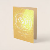 50e bruiloft Jubileum Folie Kaart (Voorkant)