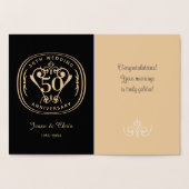 50e bruiloft Jubileum Folie Kaart (Binnen)