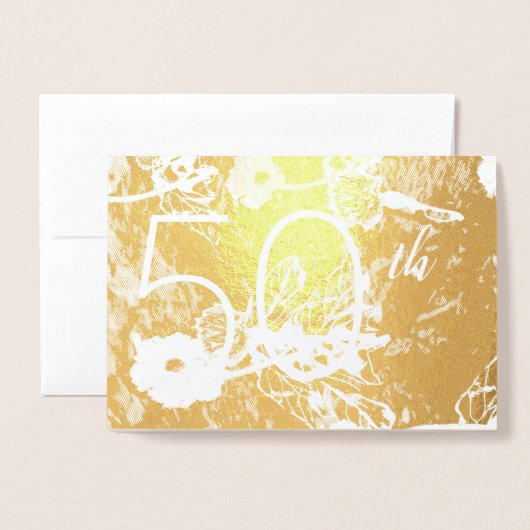 50e bruiloft Jubileum Folie Kaart (Voorkant met envelop)