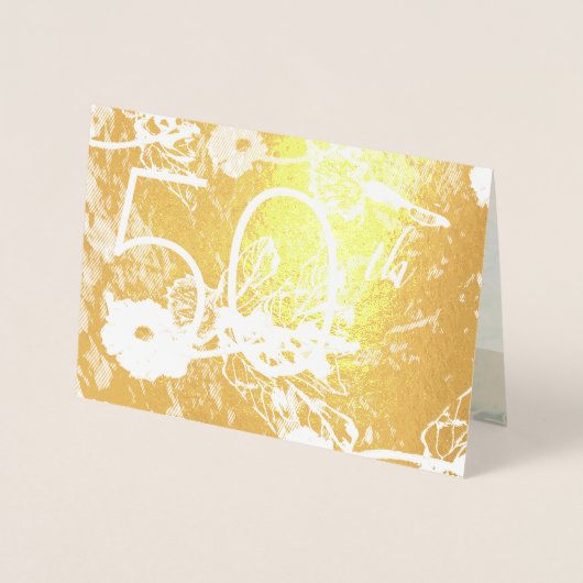 50e bruiloft Jubileum Folie Kaart (Voorkant)