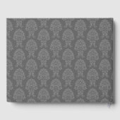 50e bruiloft Jubileum foto Damask Pattern Gastenboek (Achterkant)