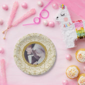 50e bruiloft Jubileum foto en kant Papieren Bordje (Feest)