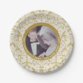 50e bruiloft Jubileum foto en kant Papieren Bordje (Voorkant)