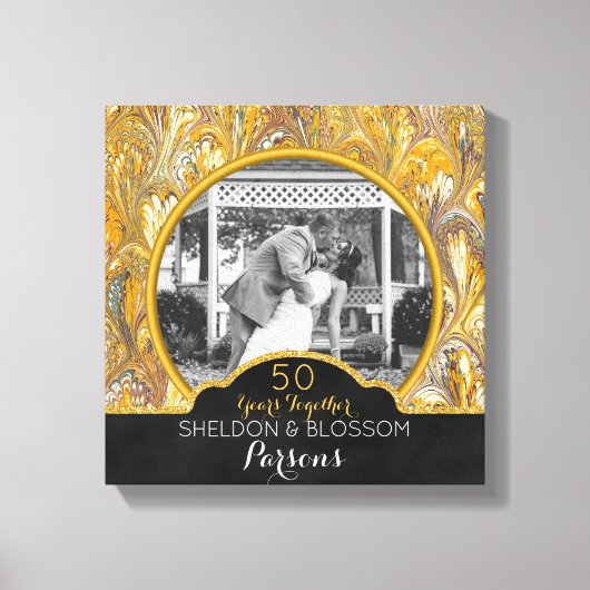 50e bruiloft Jubileum foto goud 50 jaar Canvas Afdruk (Voorkant)