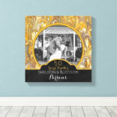 50e bruiloft Jubileum foto goud 50 jaar Canvas Afdruk (Insitu (Houten vloer))