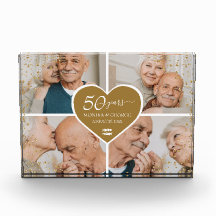 50e bruiloft Jubileum foto gouden glitter hart