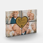 50e bruiloft Jubileum foto gouden glitter hart (Links)