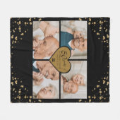 50e bruiloft Jubileum foto gouden glitter hart Fleece Deken (Voorkant (Horizontaal))