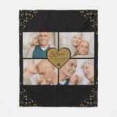 50e bruiloft Jubileum foto gouden glitter hart Fleece Deken (Voorkant)