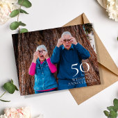 50e bruiloft Jubileum foto Opslaan van de datum Aankondigingskaart