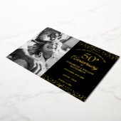 50e bruiloft Jubileum foto Opslaan van de datum Folie Uitnodiging (Gedraaid)