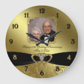 50e bruiloft Jubileum Fotowandklok Grote Klok (Voorkant)