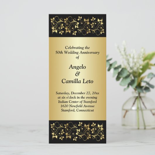 50e bruiloft Jubileum Gelofte Vernieuwing Programm Programmakaart (Staand voorkant)