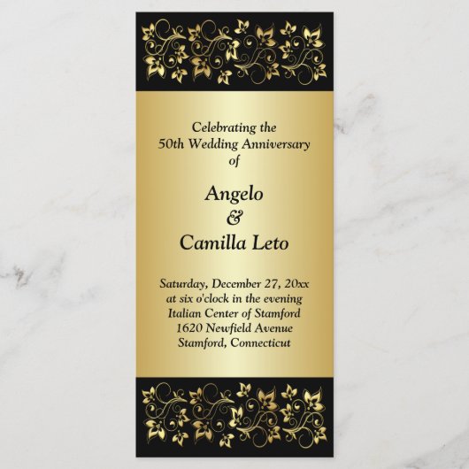 50e bruiloft Jubileum Gelofte Vernieuwing Programm Programmakaart (Voorkant)