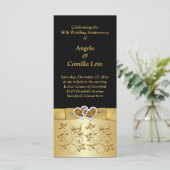 50e bruiloft Jubileum Gelofte Vernieuwing Programm Programmakaart (Staand voorkant)