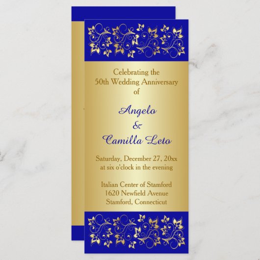 50e bruiloft Jubileum Gelofte Vernieuwing Programm Programmakaart (Voorkant / Achterkant)