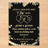 50e bruiloft Jubileum geloften vernieuwing Acryl Uitnodigingen (Voorkant)