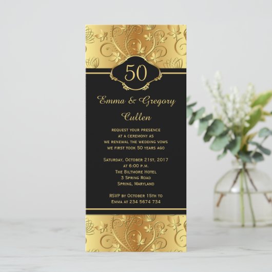 50e bruiloft Jubileum geloften vernieuwingsprogram Programmakaart (Staand voorkant)