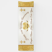 50e bruiloft Jubileum gepersonaliseerde banner (Verticaal)